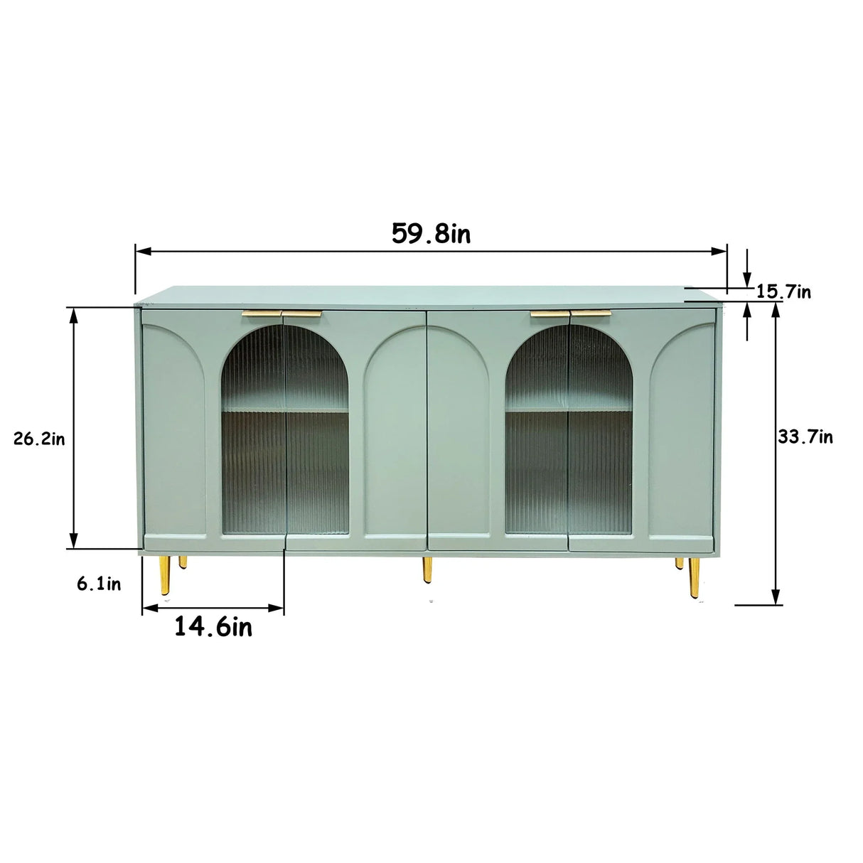 Accent Cabinet Lacquered Wooden Cabinet With 4 Glass Doors Sideboard Buffet Server Cabinet Storage Cabinet, For Living Room, Entryway, Hallway, Office, Kitchen And Dining Room - Furniture Home Direct
