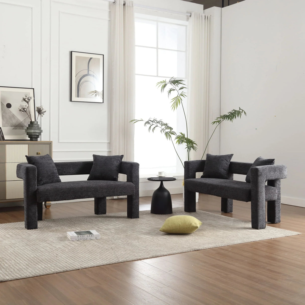 Modern Chenille Loveseat Sofa, Comfy Upholstered 2 Seater - Furniture Home Direct