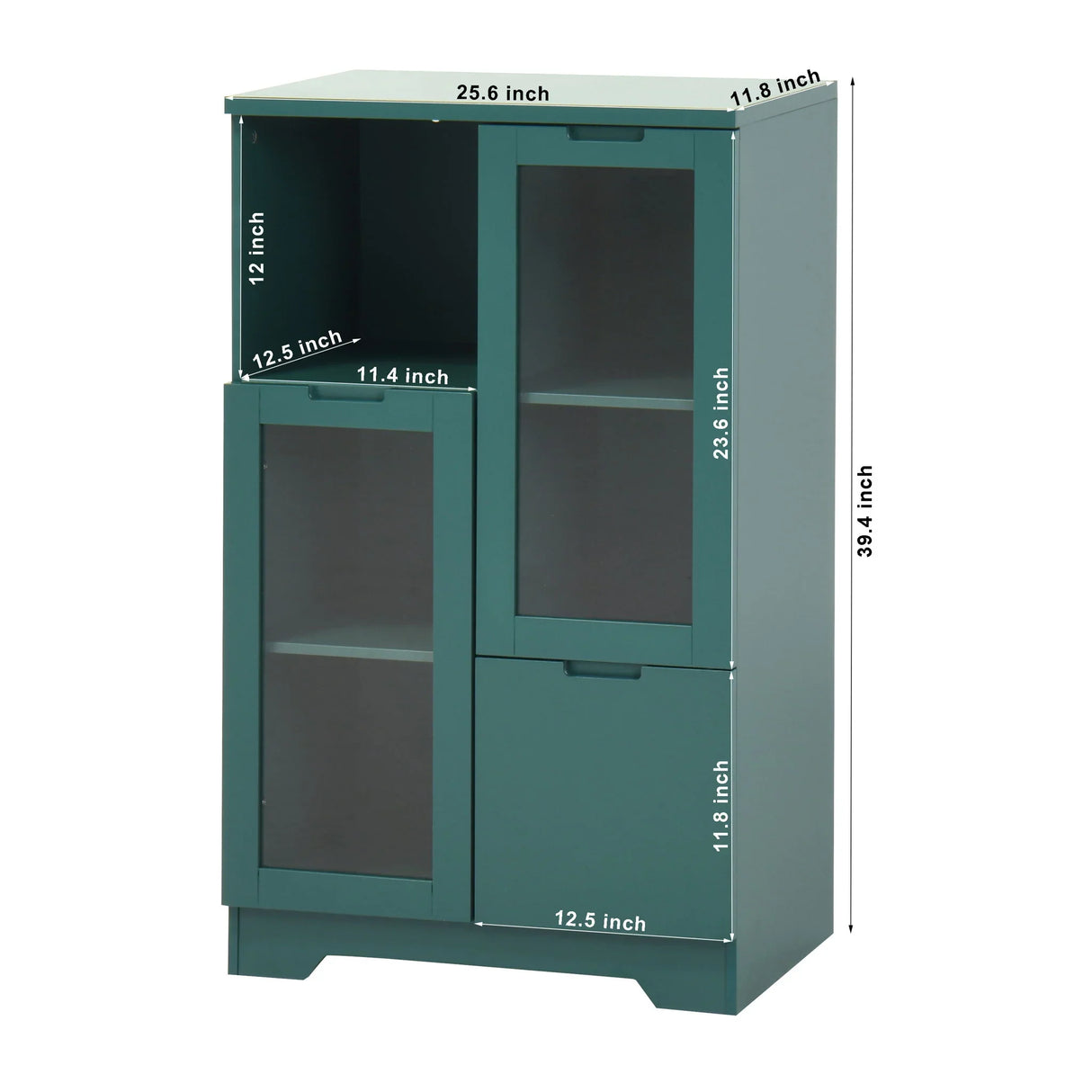 Modern Cabinet With Glass Doors And Drawer - Furniture Home Direct