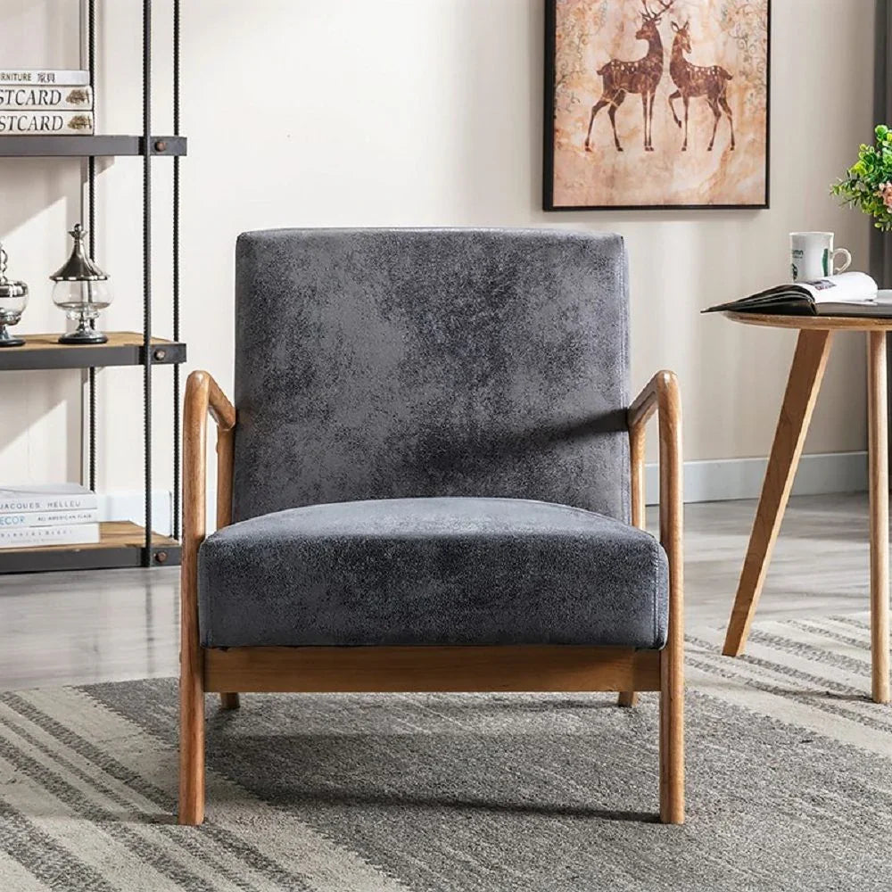 Classic Mid-Century Modern Accent Chairs, Open Framed Armchair With Cushioning - Furniture Home Direct