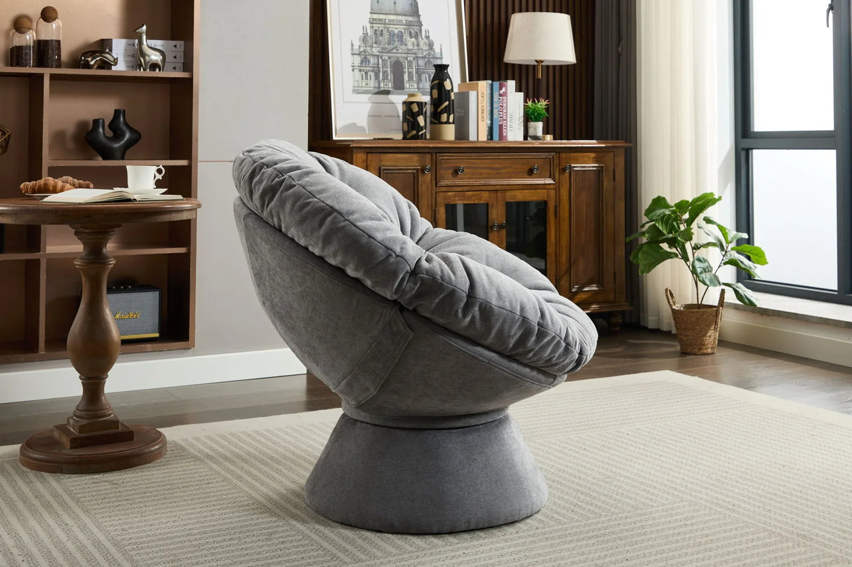 Oversized Swivel Accent Chair, 360 Swivel Barrel Chair, Papasan Chair For Living Room Bedroom - Furniture Home Direct