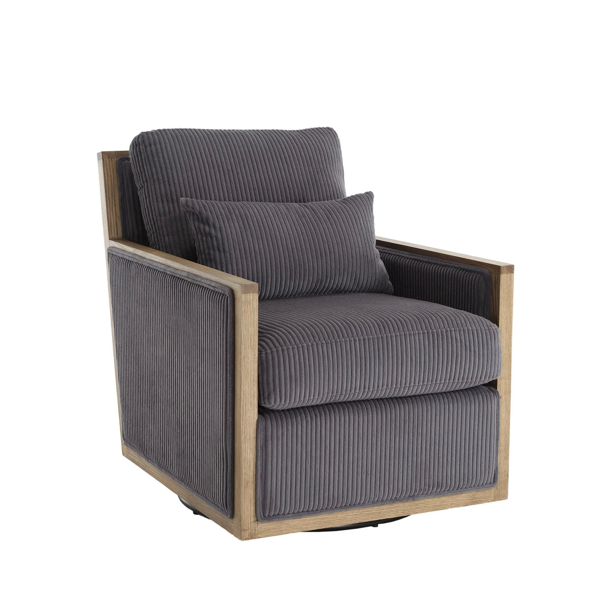 Comfy Accent Barrel Chair, 360 Degree Swivel - Furniture Home Direct