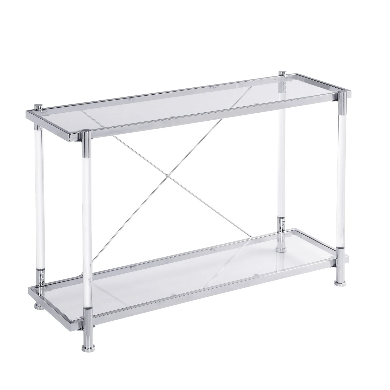 Chrome Acrylic Console Table - Chrome - Furniture Home Direct