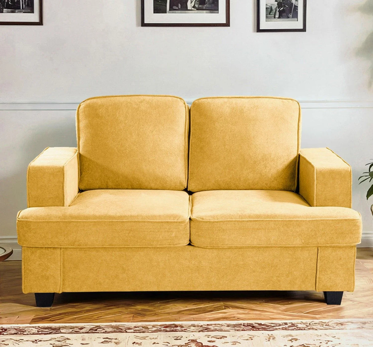 Modern Loveseat, Comfortable 2 Seater Couch With Deep Seating, Loose Back Cushions, Wide Arms - Furniture Home Direct