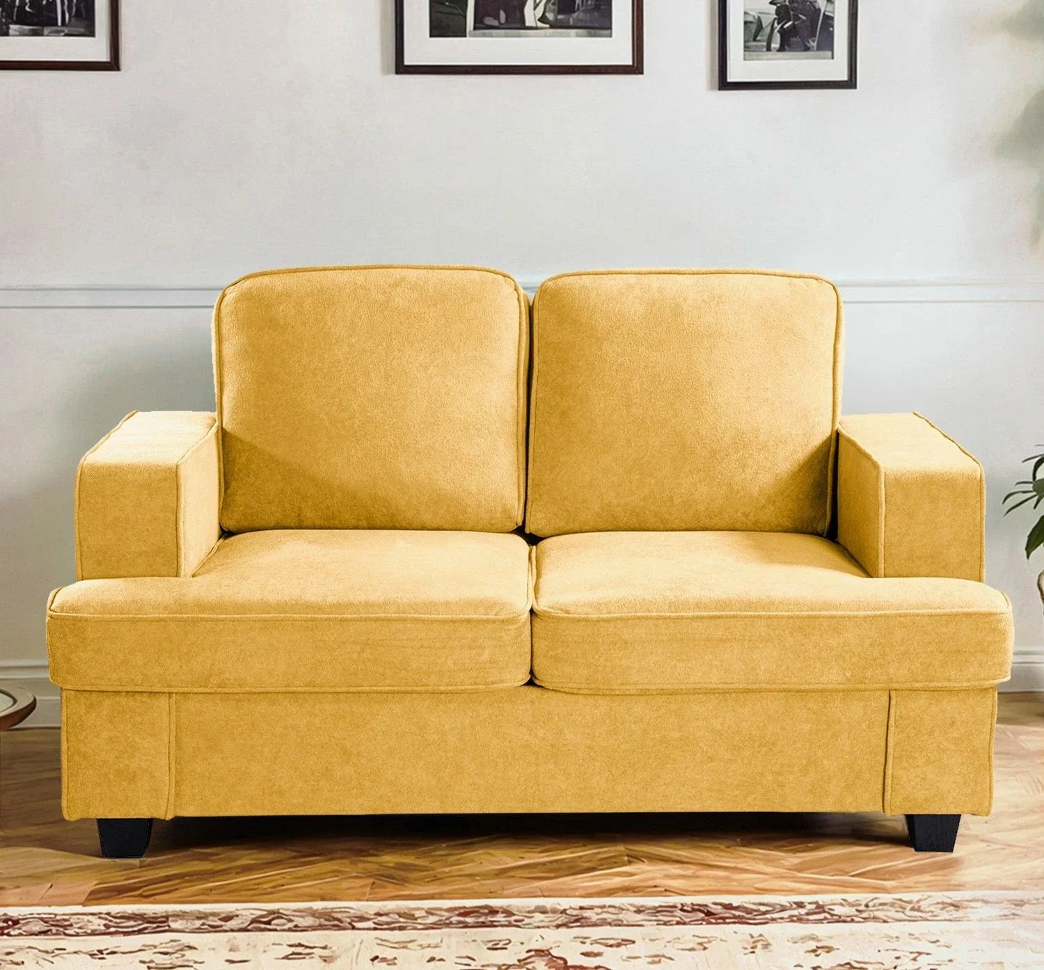 Modern Loveseat, Comfortable 2 Seater Couch With Deep Seating, Loose Back Cushions, Wide Arms - Furniture Home Direct