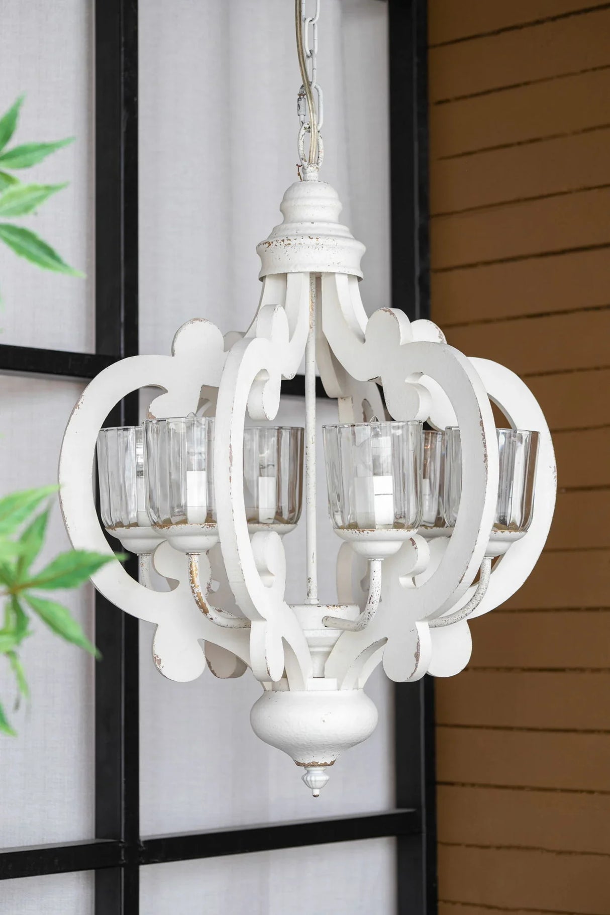 Farmhouse Chandelier, 6 Light Wood Chandelier Pendant Light Fixture With Adjustable Chain For Dining Room Living Room Entryway, Bulb Not Included - Furniture Home Direct