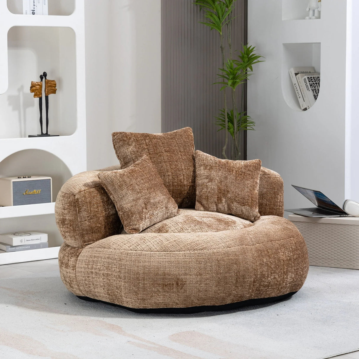 Lazy Sofa High Back Bean Bag Chair Couch With 3 Pillows - Furniture Home Direct