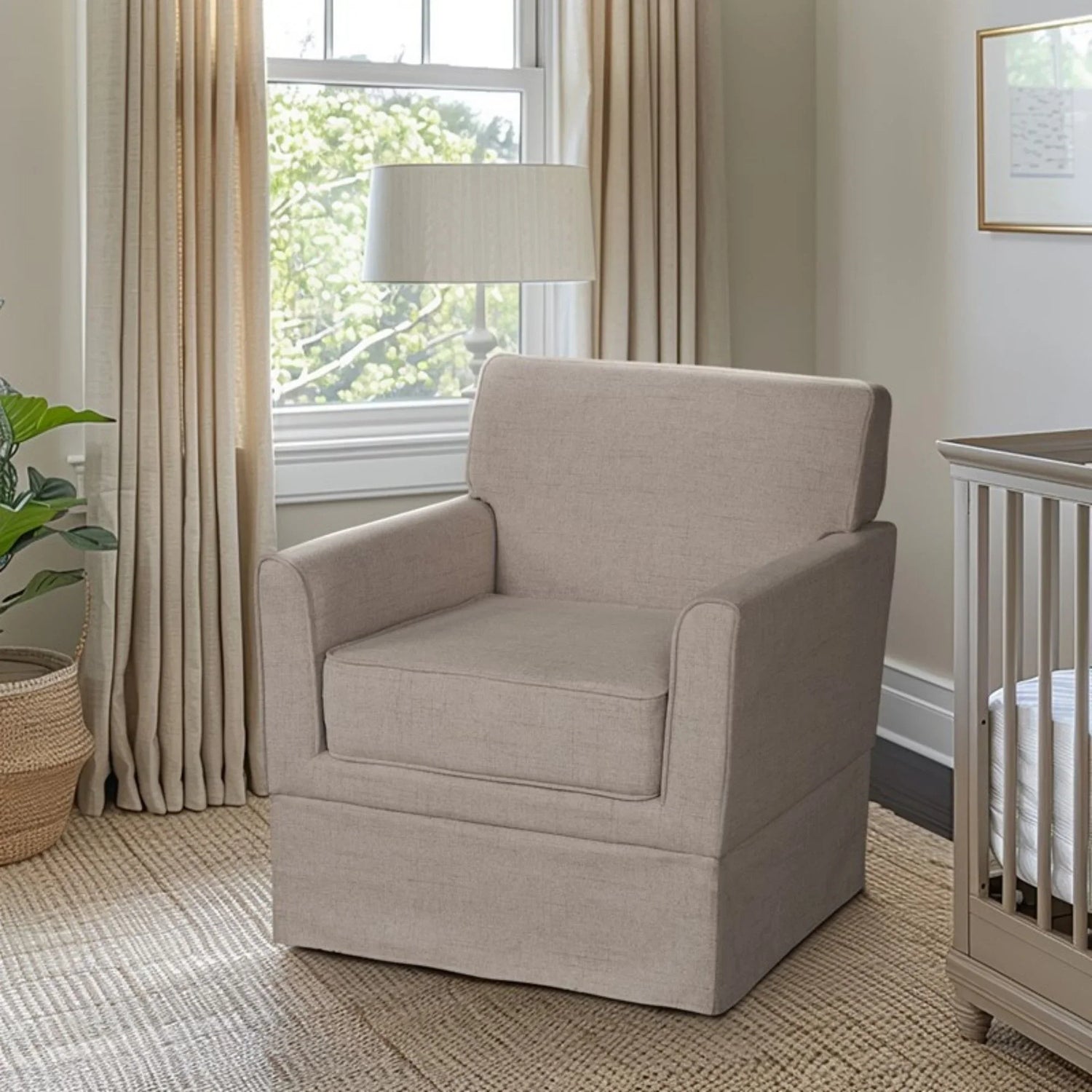 Timeless Slipcover Accent Armchair With Track Arm Silhouette Upholstered - Light Brown - Furniture Home Direct