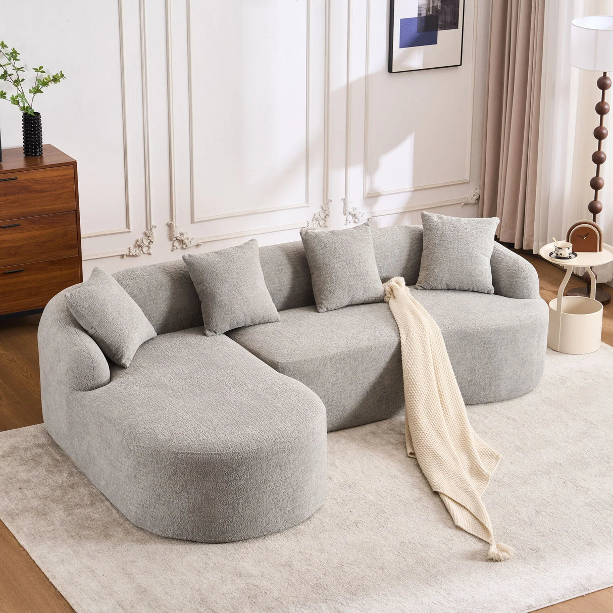 Combined Sofa With 4 Pillows - Furniture Home Direct