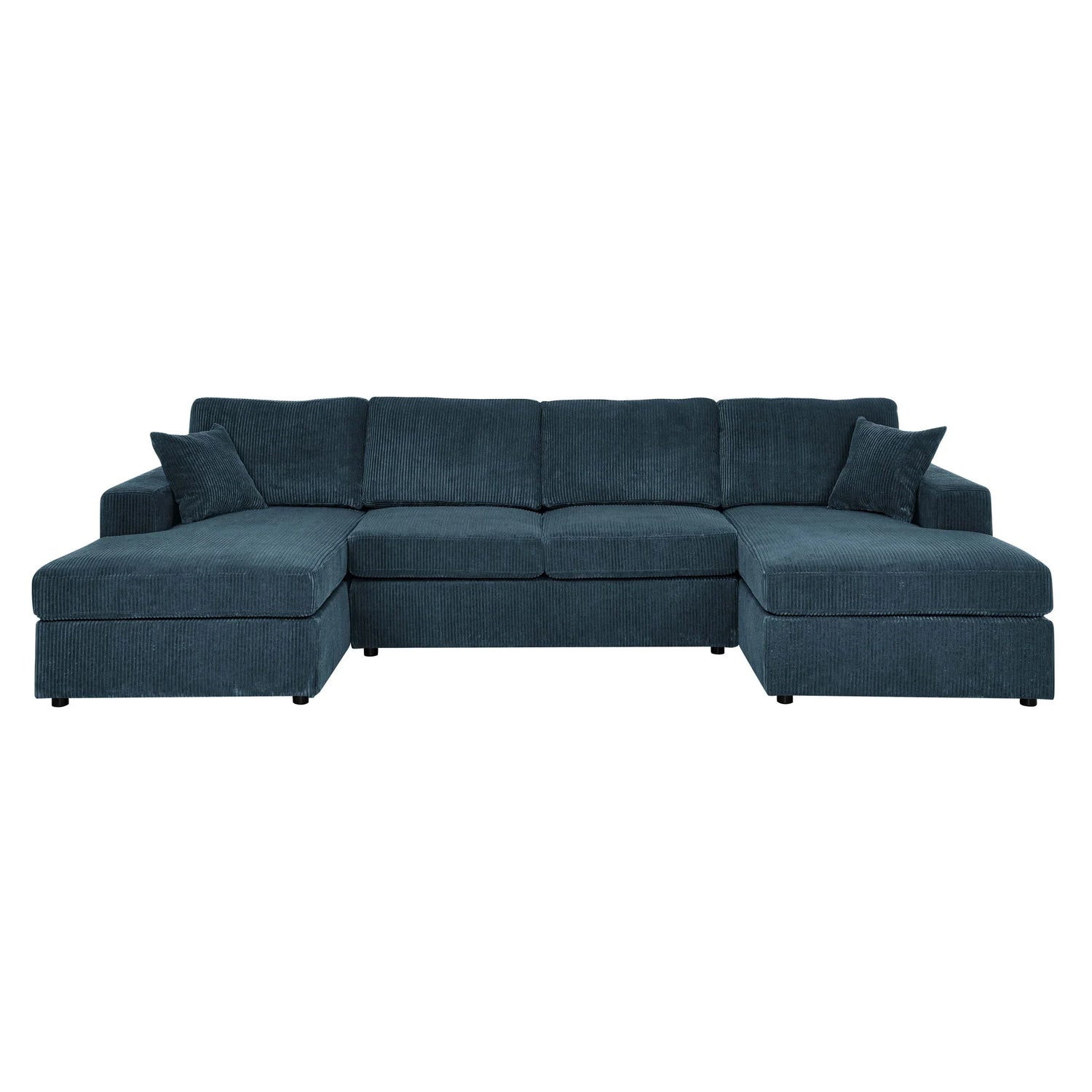 3 Piece Corduroy Double Chaise Sectional Sofa - Furniture Home Direct