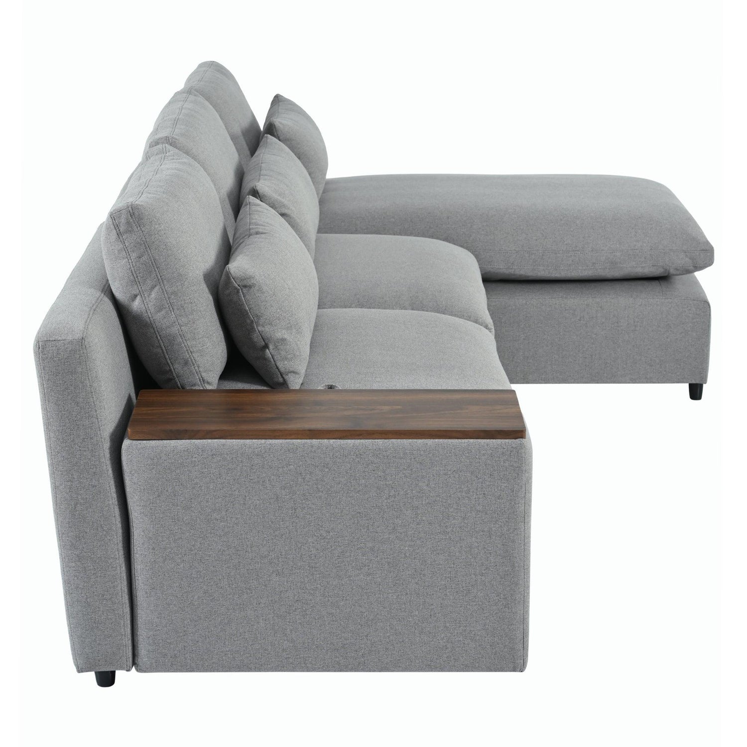 Sectional Sofa Modular With Removable Back Cushions Gray - Furniture Home Direct