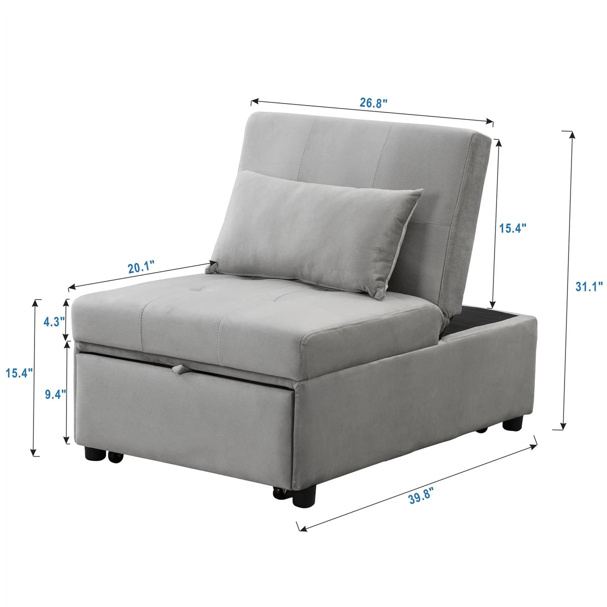 Versatile Folding Ottoman Sofa Bed Multifunctional Space Saver - Furniture Home Direct