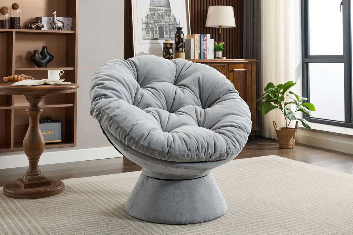 Oversized Swivel Accent Chair, 360 Swivel Barrel Chair, Papasan Chair For Living Room Bedroom - Furniture Home Direct