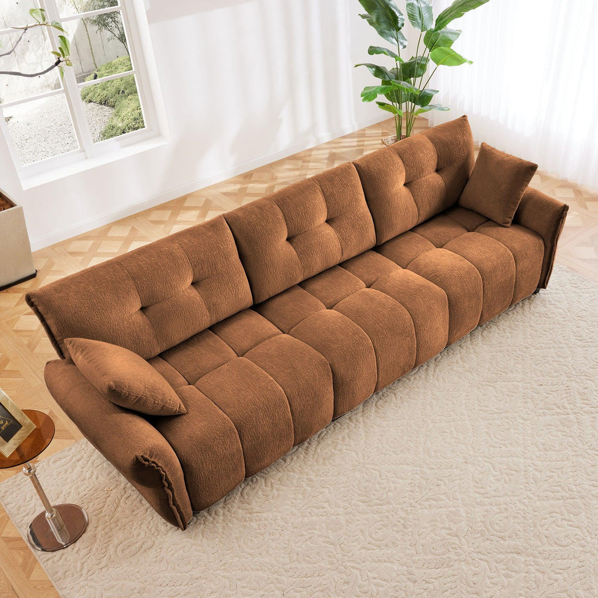 Modern Sofa & Pillows, Textured Cover, High Rebound Cushions - Furniture Home Direct