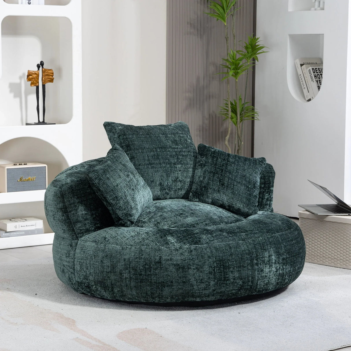 Lazy Sofa High Back Bean Bag Chair Couch With 3 Pillows - Furniture Home Direct