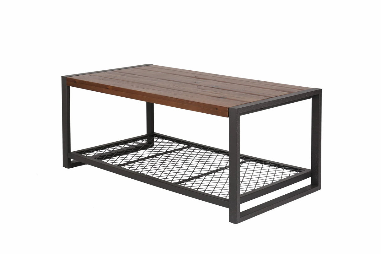 Console Coffee Table With Reclaimed Wood Finish, For Living Room - Natural - Furniture Home Direct