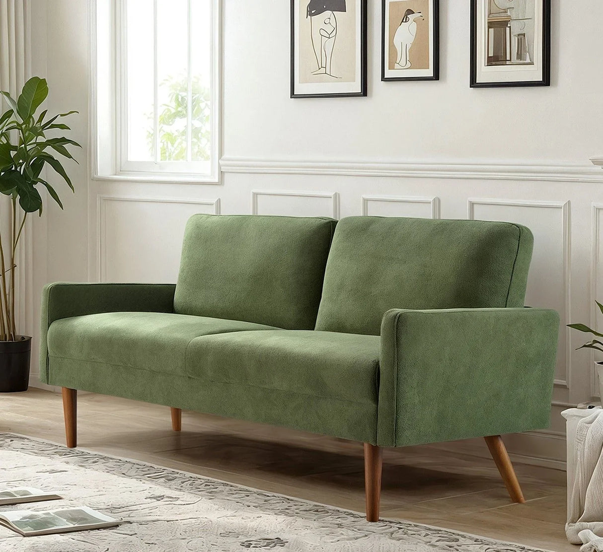 Sofa, European Style With Sleek Design, Modern & Vintage Flair, Upholstered 3 Seater Couch - Furniture Home Direct