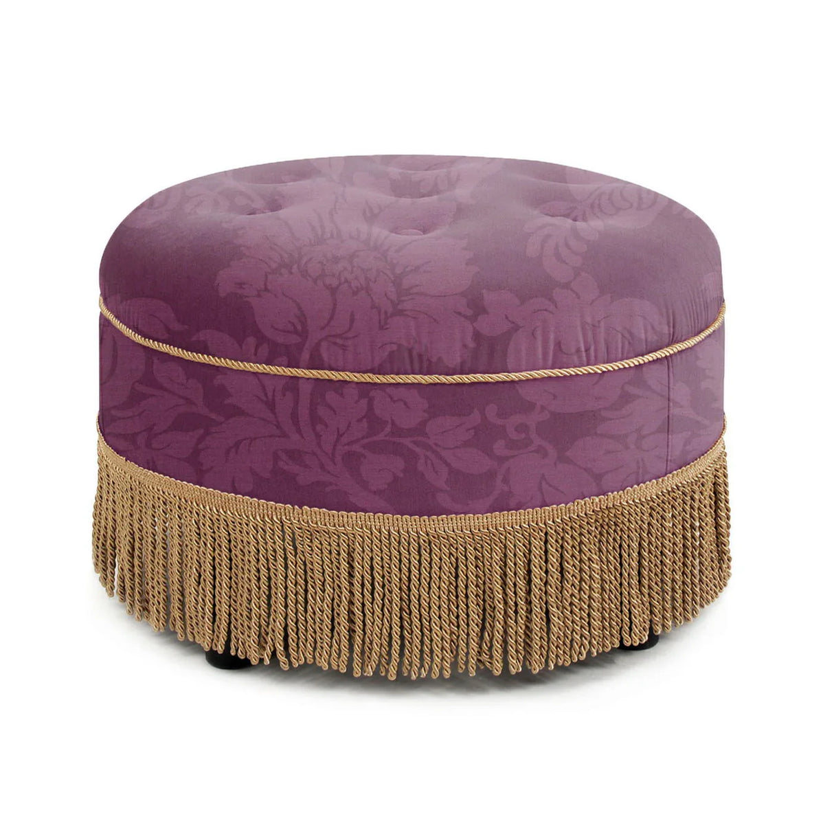Yolanda - Luxurious Upholstery Round Upholstered Accent Ottoman - Furniture Home Direct