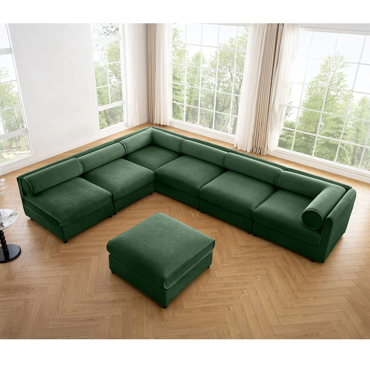 Modern Modular Sectional Sofa With Storag, Contemporary Cylindrical Design - Furniture Home Direct