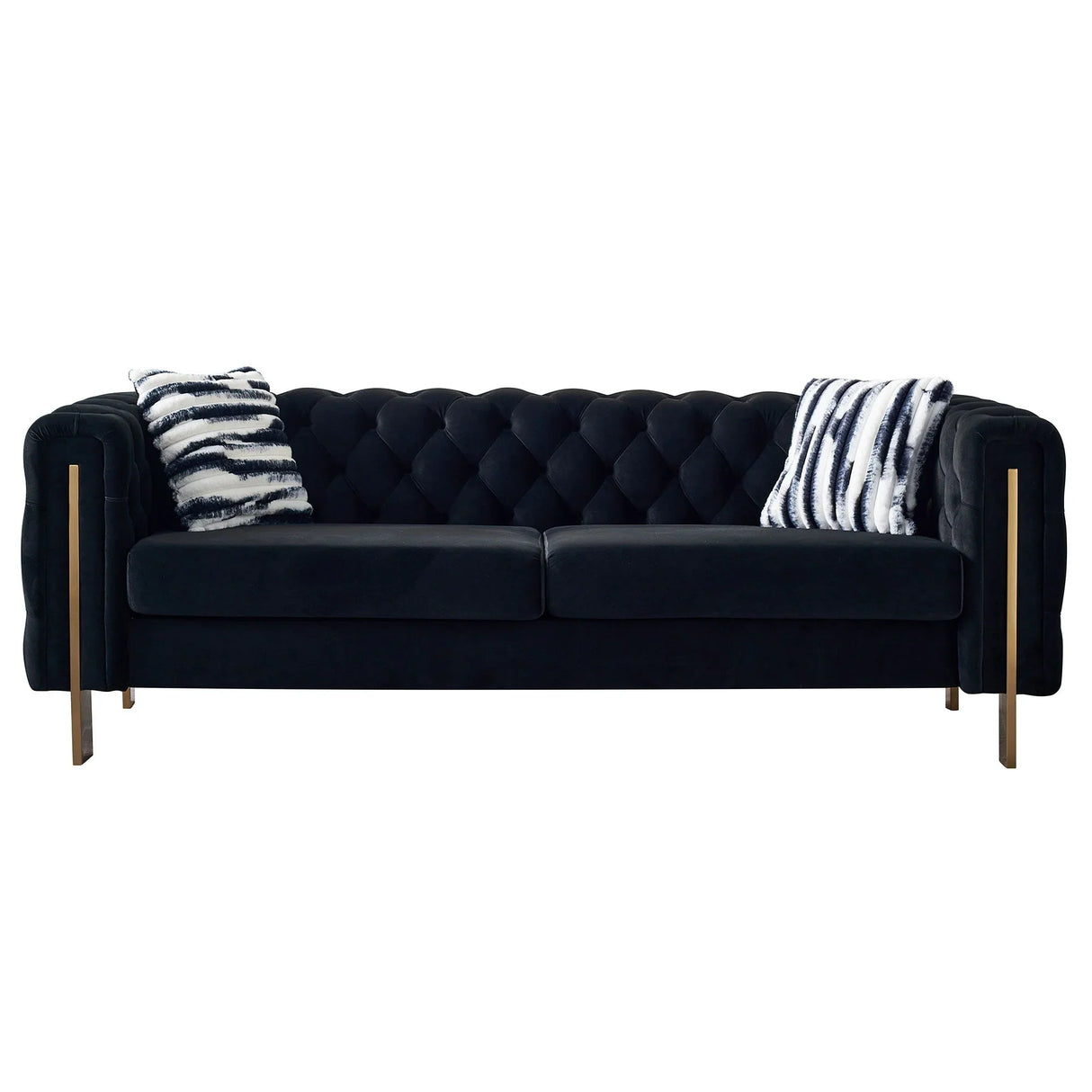 Chesterfield - Modern Tufted Velvet Living Room Sofa, 84.25''W Couch - Furniture Home Direct