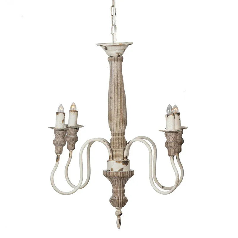 4 Light Chandelier, Hanging Light Fixture With Adjustable Chain For Kitchen, Bulb Not Included - Cream White - Furniture Home Direct