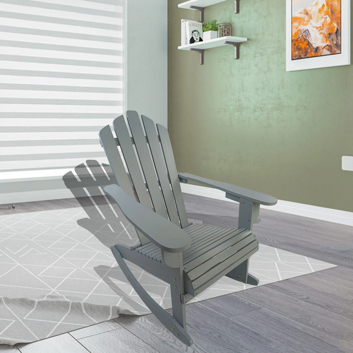 Reclining Outdoor Rocking Adirondack Chair - Furniture Home Direct