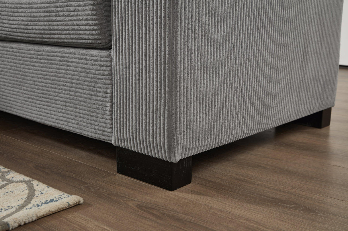 111 Inch Luxury Sectional With Convertible Chaise Grey - Furniture Home Direct