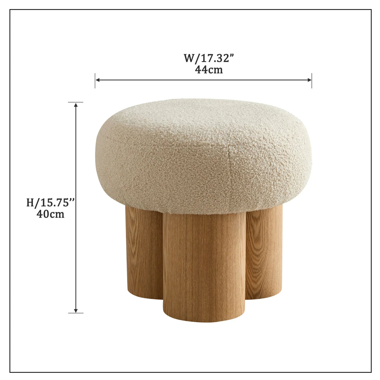 Versatile Mushroom Stool With Cushion - Furniture Home Direct
