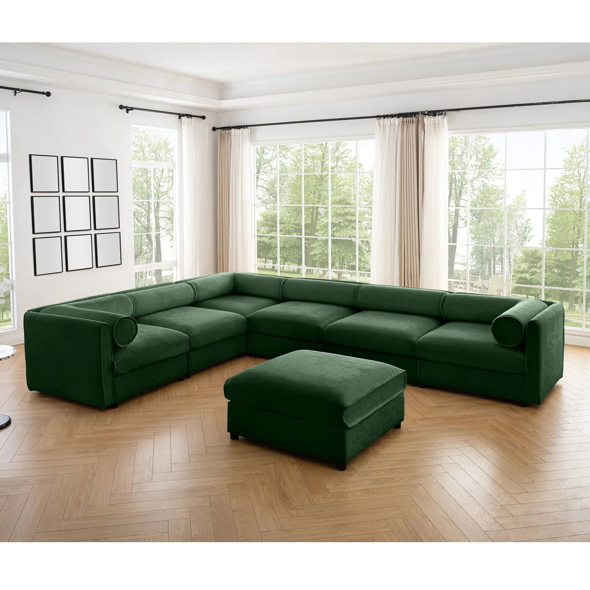 Contemporary Elegant White Chenille Sofa With Storage And Ottoman - Furniture Home Direct