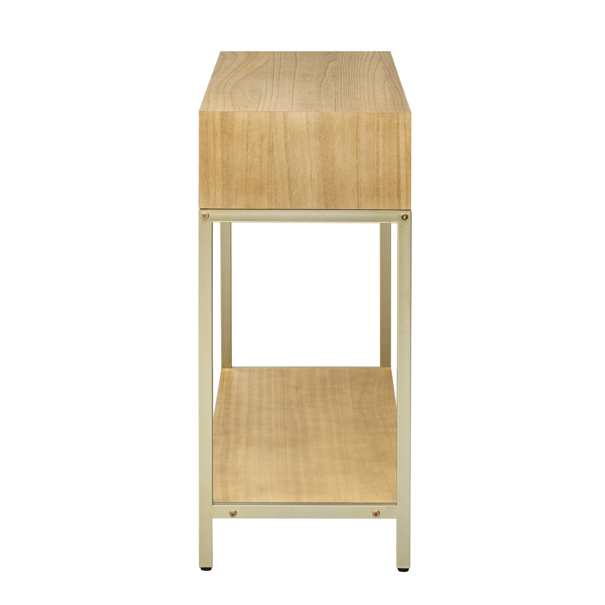 Console Table With Two Drawers Geometric Design Natural - Furniture Home Direct