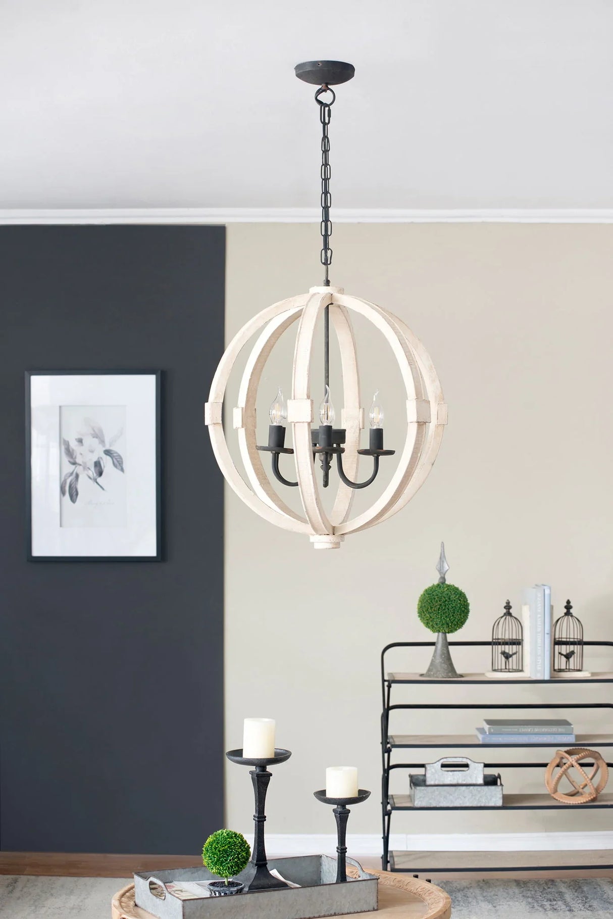 Chandelier, Hanging Light Fixture With Adjustable Chain For Kitchen, Bulb Not Included - Furniture Home Direct