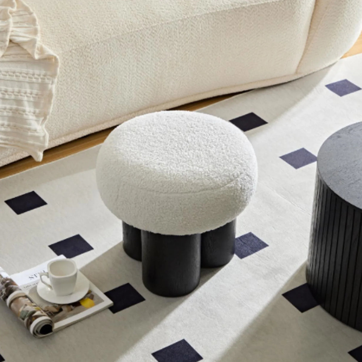 Versatile Mushroom Stool With Cushion - Furniture Home Direct