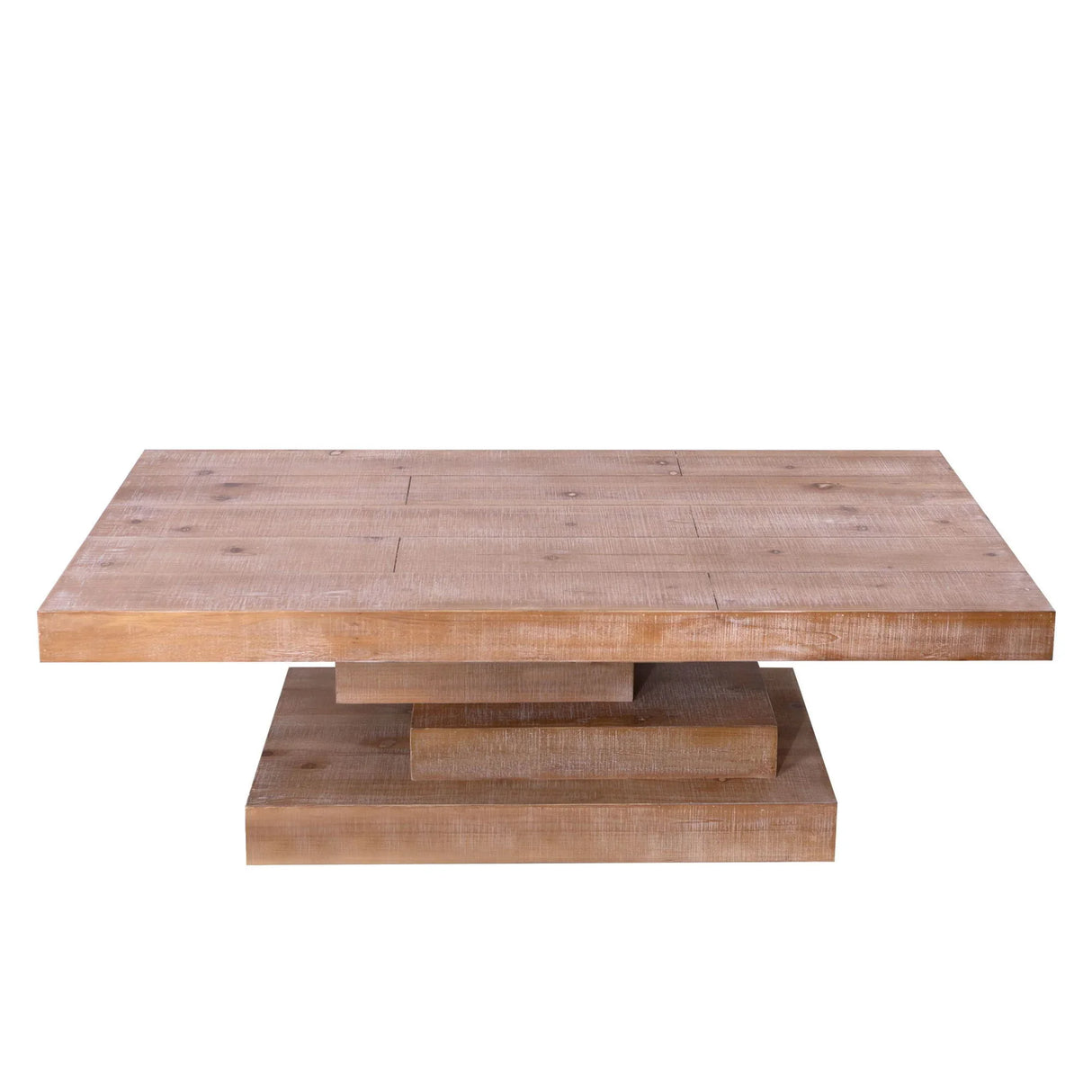 Modern Rustic Coffee Table, Rectangular Center Table For Living Room - Natural Wood Wash / Rustic - Furniture Home Direct