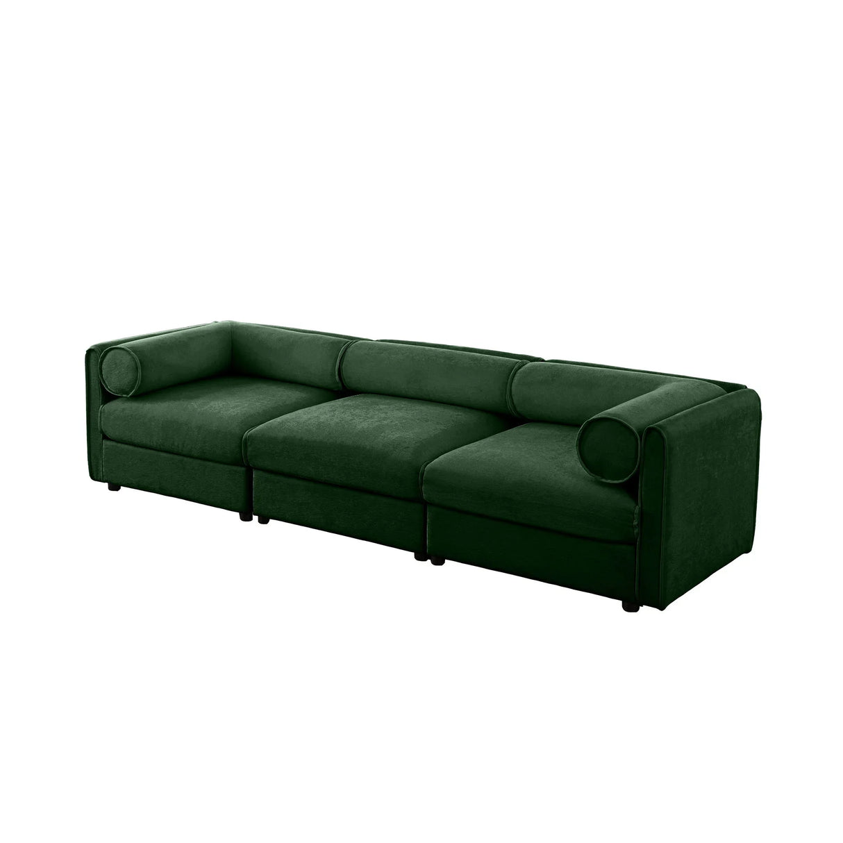 Stylish Chenille Sofa With Storage Seat And Cylindrical Backrest - Furniture Home Direct