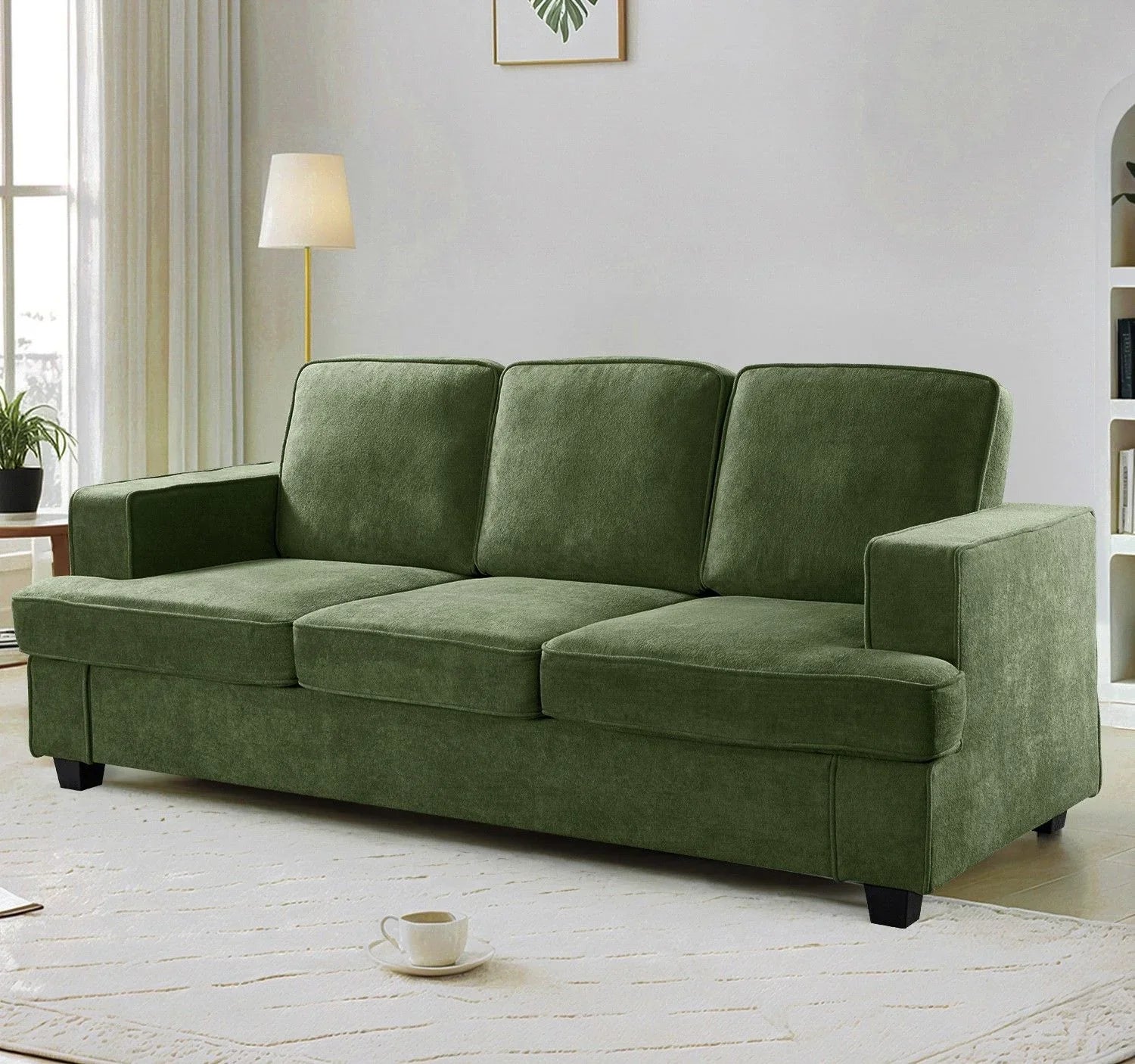 Modern Sofa, Comfortable 3 Seater Couch With Deep Seating, Loose Back Cushions, Wide Arms - Furniture Home Direct