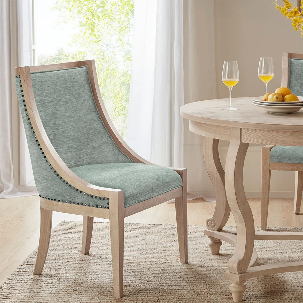 Upholstered Dining Chair With Nailhead Trim - Furniture Home Direct