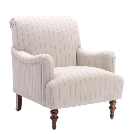 Sylvia - Striped Arm Chair - Natural - Furniture Home Direct