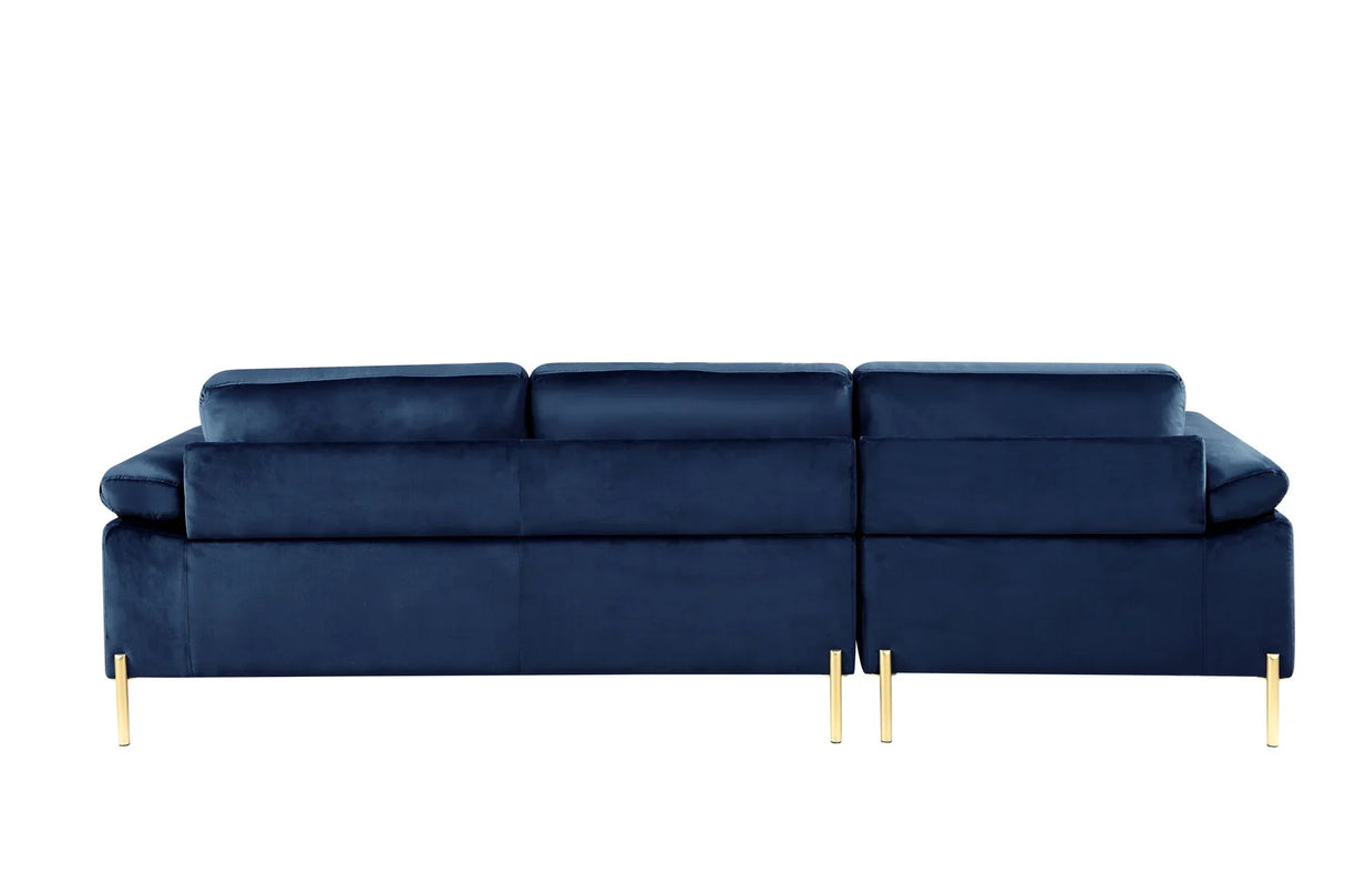 Shannon - Velvet Sectional Sofa With Chaise - Furniture Home Direct