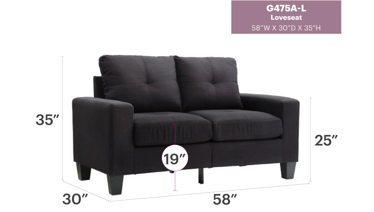 Track Arm Loveseat For Cozy Spaces - Furniture Home Direct