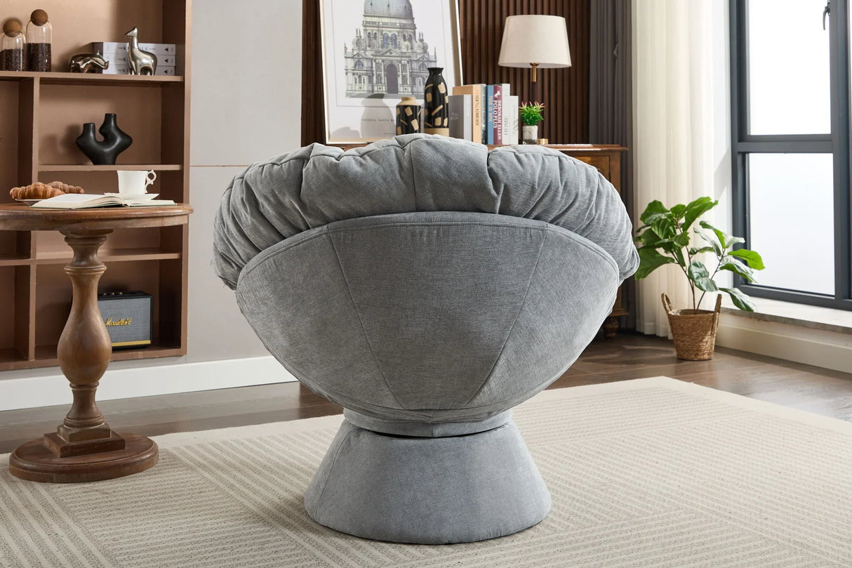 Oversized Swivel Accent Chair, 360 Swivel Barrel Chair, Papasan Chair For Living Room Bedroom - Furniture Home Direct
