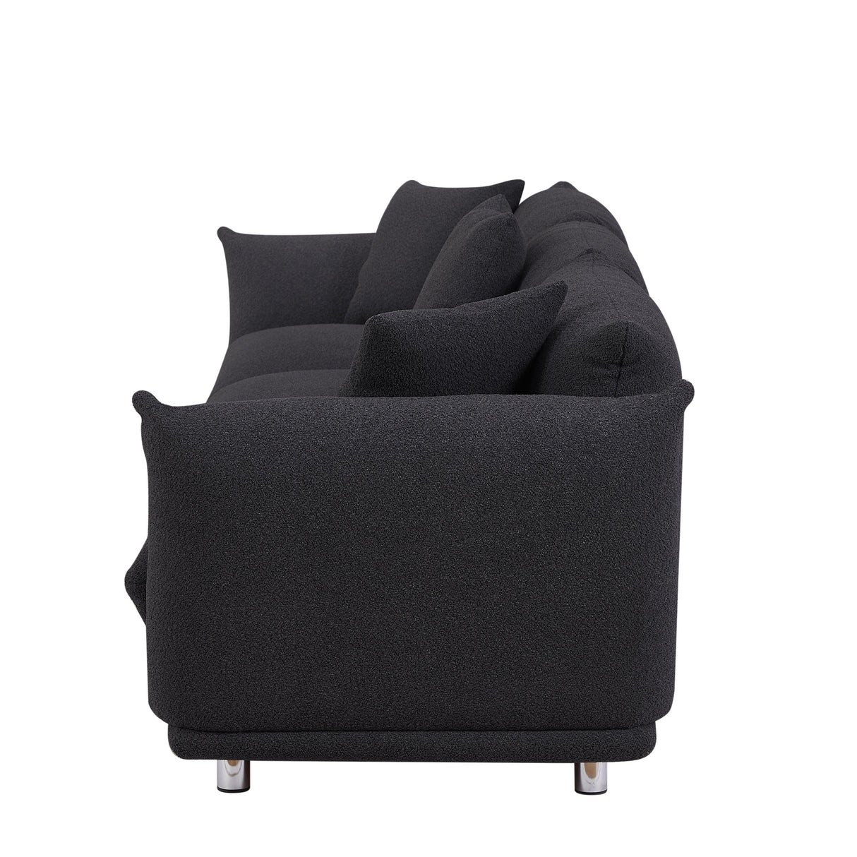Sherpa Sofa With Metal Legs and 3 Pillows - Furniture Home Direct