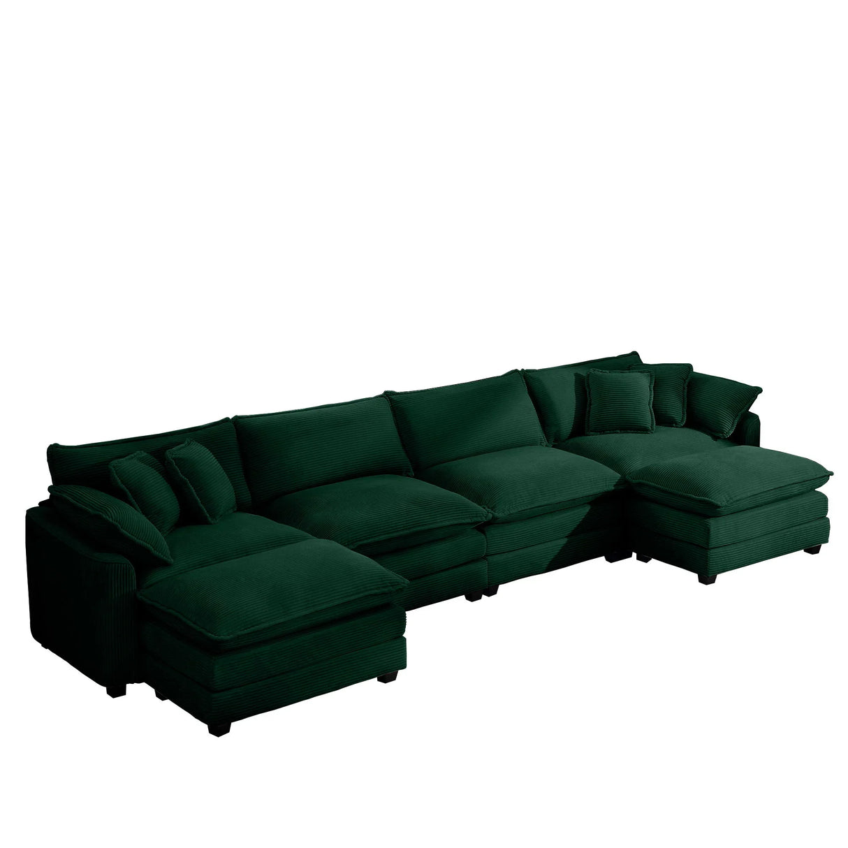 Modern Oversized Modular Cushion Sofa With Ottoman, Low Back, Deep Seating Sofa Set - Furniture Home Direct