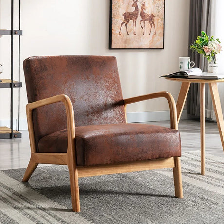 Classic Mid-Century Modern Accent Chairs, Open Framed Armchair With Cushioning - Furniture Home Direct
