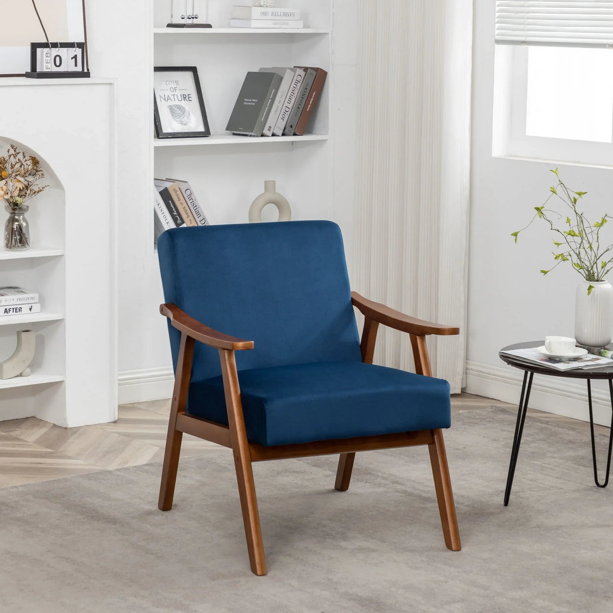 Accent Chair, Classic Mid Century Modern For Extra Seating - Furniture Home Direct