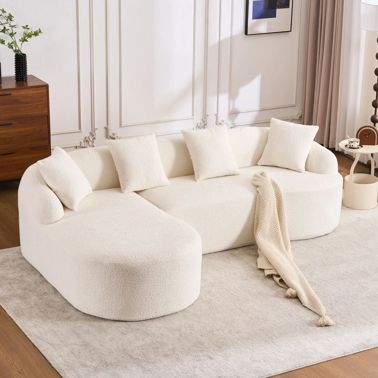 Combined Sofa With 4 Pillows - Furniture Home Direct