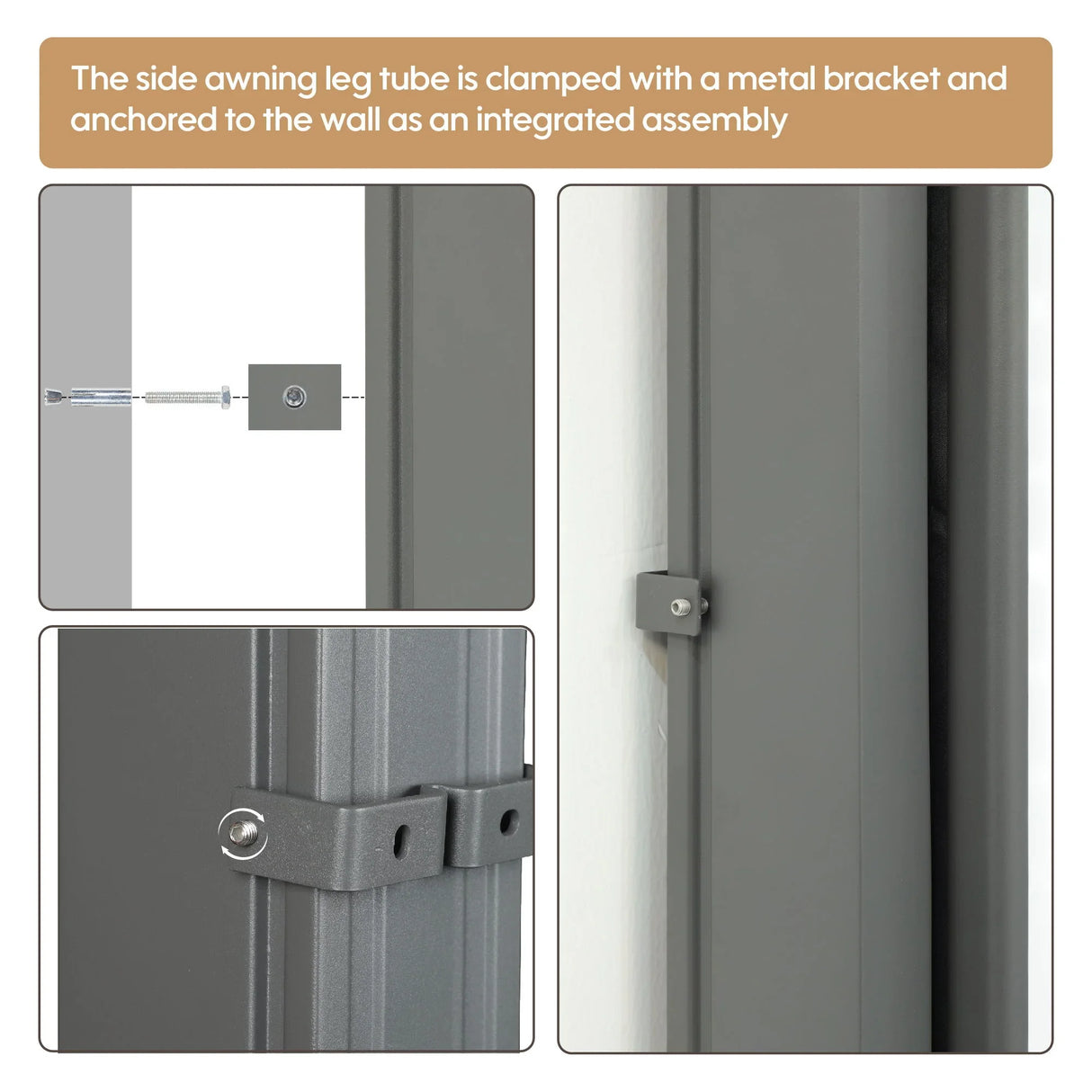 Retractable Side Awning, Waterproof And UV Resistant, Privacy Screen For Patio - Furniture Home Direct