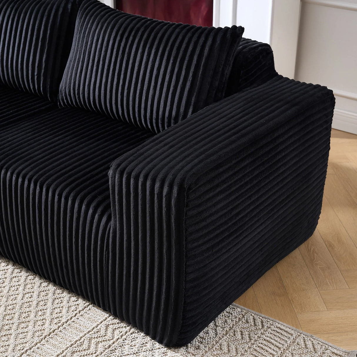 L - Shape Modern Minimalist Modular Sectional Sofa, Upholstered Cloud Couch With Deep Seats - Furniture Home Direct