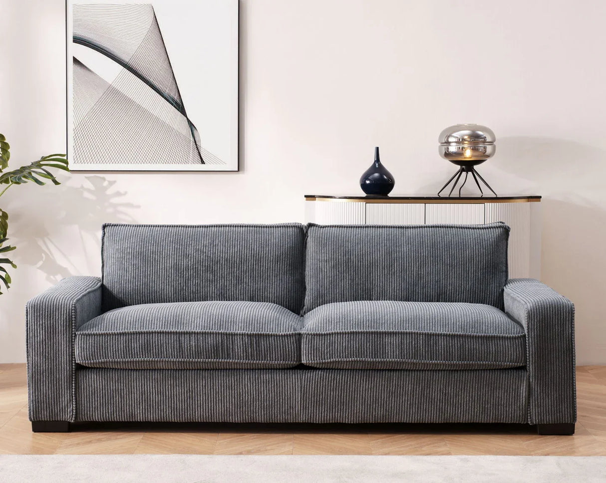 Luxe - Corduroy Sofa With Sleek Design, Spacious And Comfortable 3 Seater Couch - Furniture Home Direct