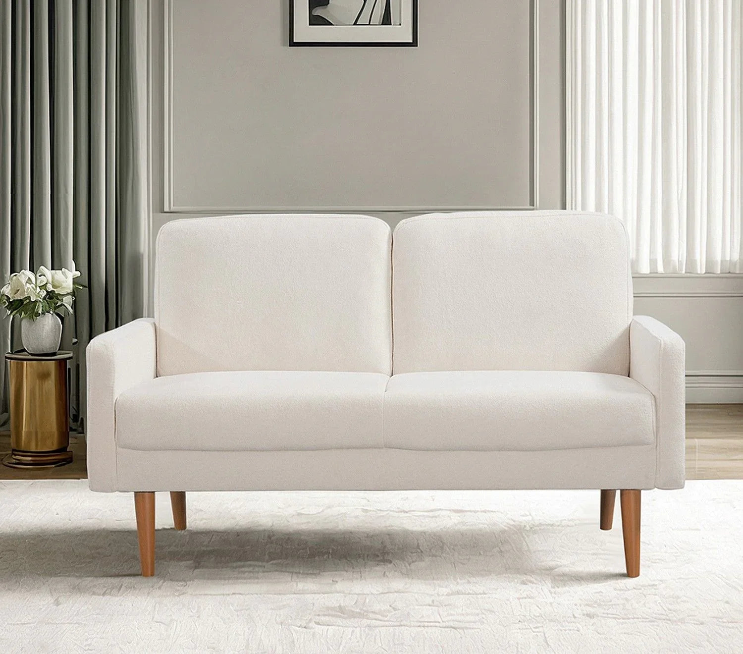 Loveseat Sofa, European Style With Sleek Design, Modern & Vintage Flair, Upholstered 2 Seater Couch - Furniture Home Direct