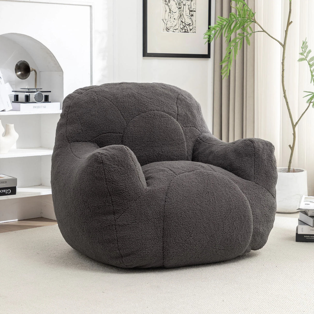 Comfy Bean Bag Chair With Filler, Fluffy And Cozy Seating - Furniture Home Direct